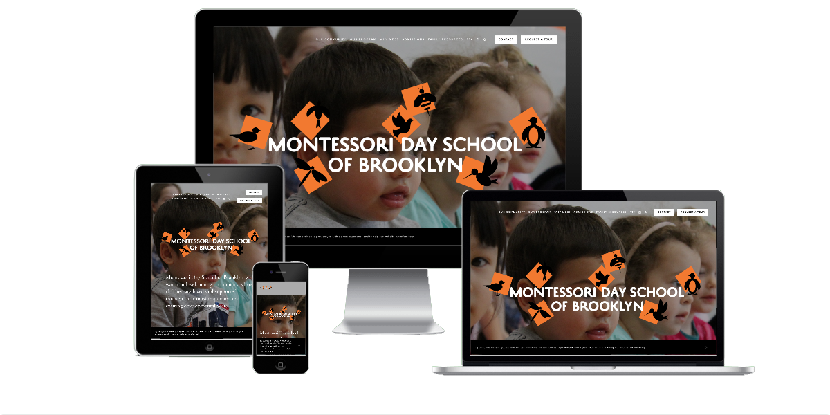 Responsive layout examples of the Montessori Day School of Brooklyn website